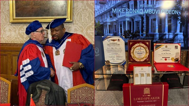 Former Nairobi governor Mike Sonko was feted in the UK over his charitable acts.